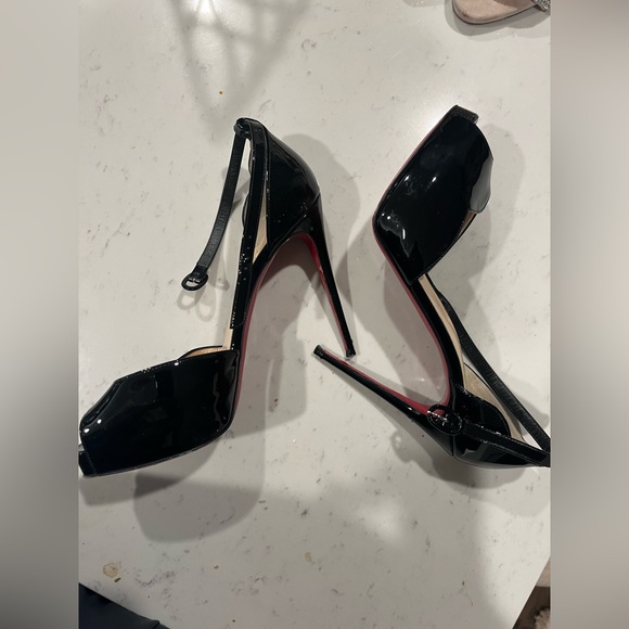 Christian Louboutin Women's Strap Slingback Sandals Peep Toe Platform Red - Picture 2 of 9